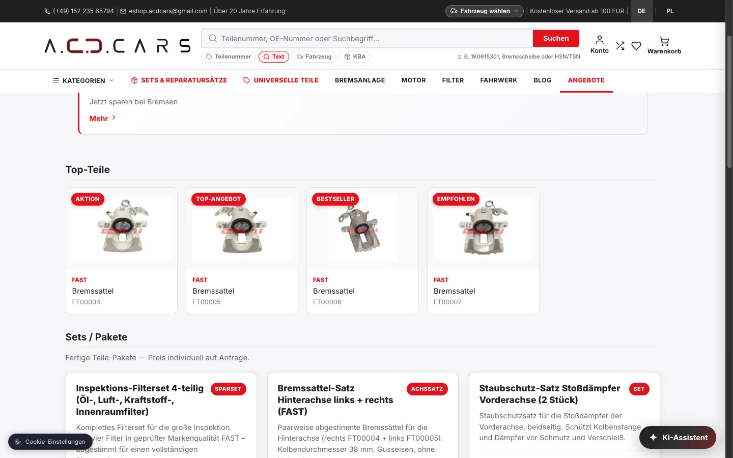 ACD Cars - Merchandising sklepu sterowany z panelu