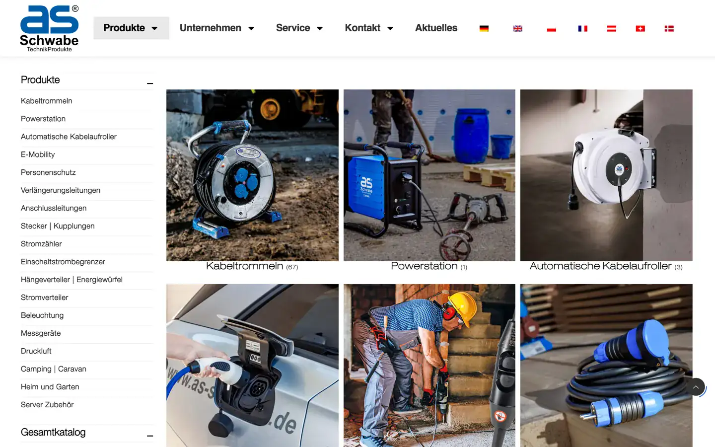as-schwabe.de - Katalog B2B - 18 kategorii produktowych