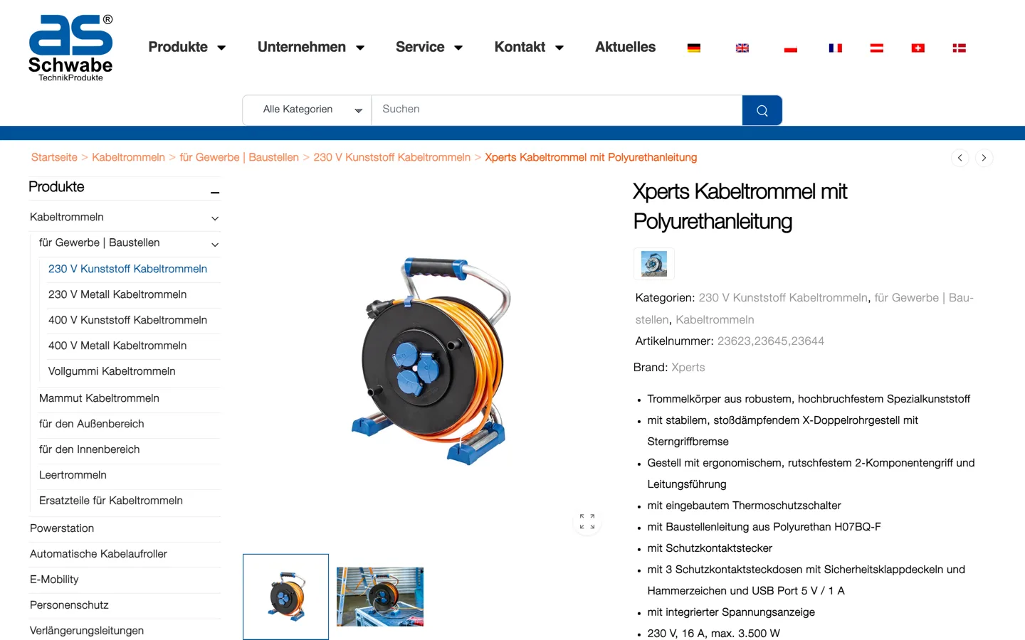 as-schwabe.de - Karta produktu - identyfikacja i dane techniczne