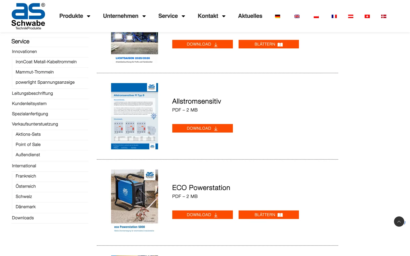 as-schwabe.de - Centrum pobrań - katalogi i materiały techniczne