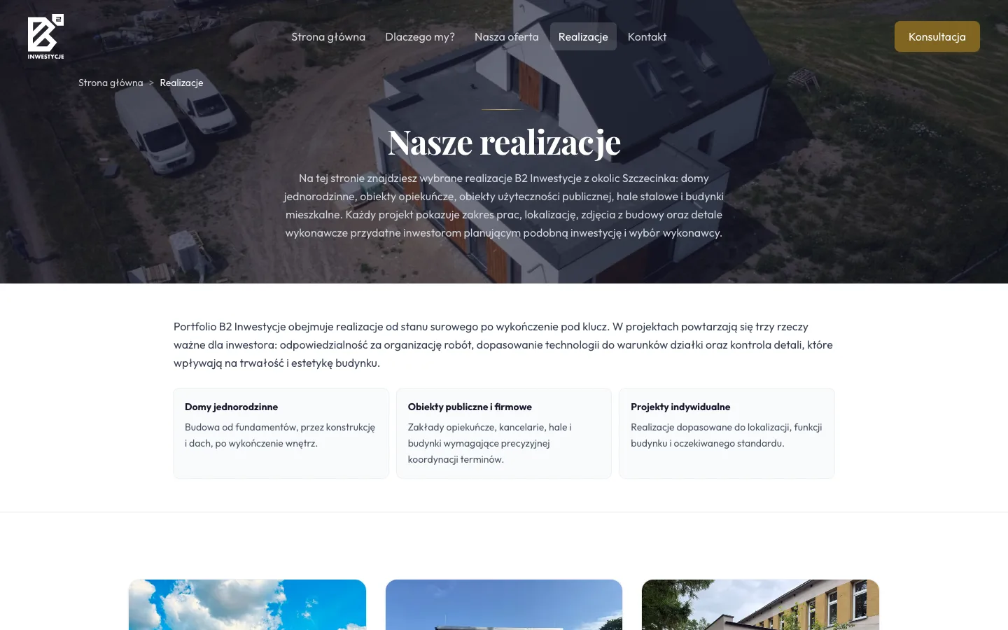 B2 Platform - Portfolio inwestycji - katalog realizacji