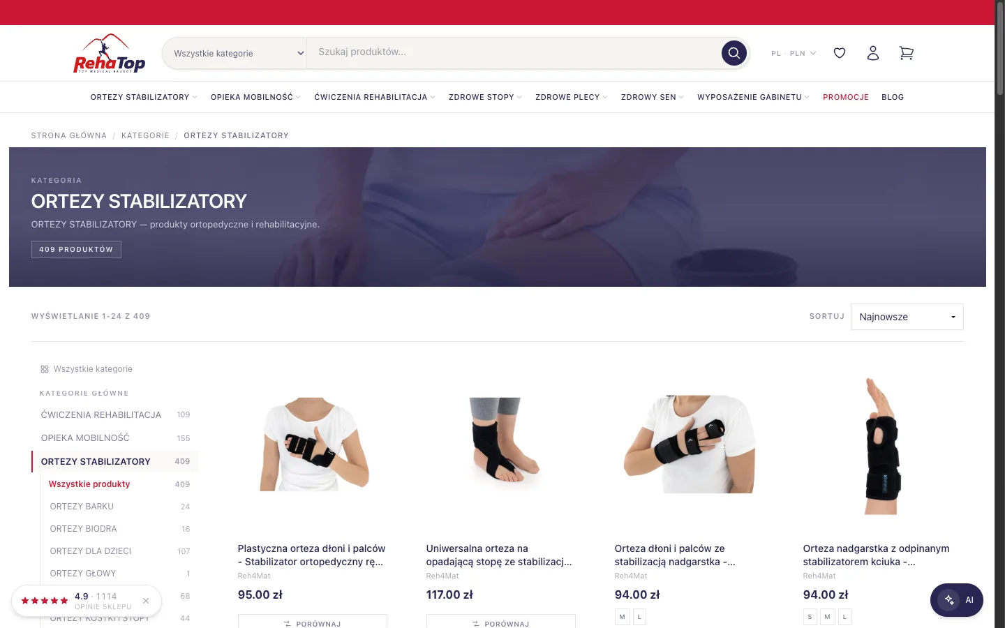 RehaTop - Katalog i nawigacja po kategoriach