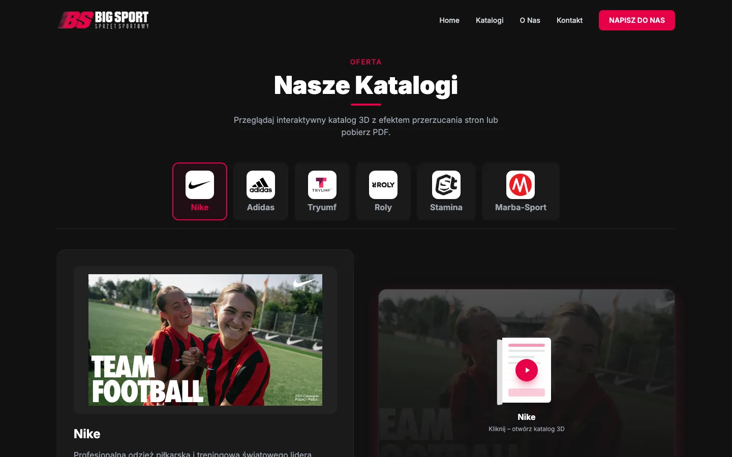 Sklep e-commerce - katalogi marek, przełącznik oferty