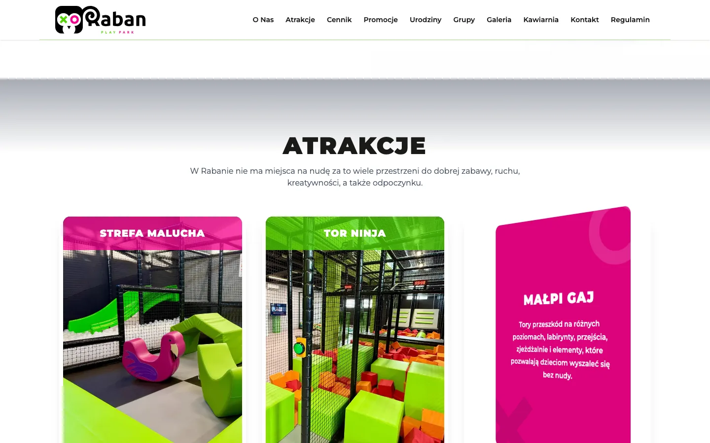 Strona firmowa usługi - Katalog usług - atrakcje parku