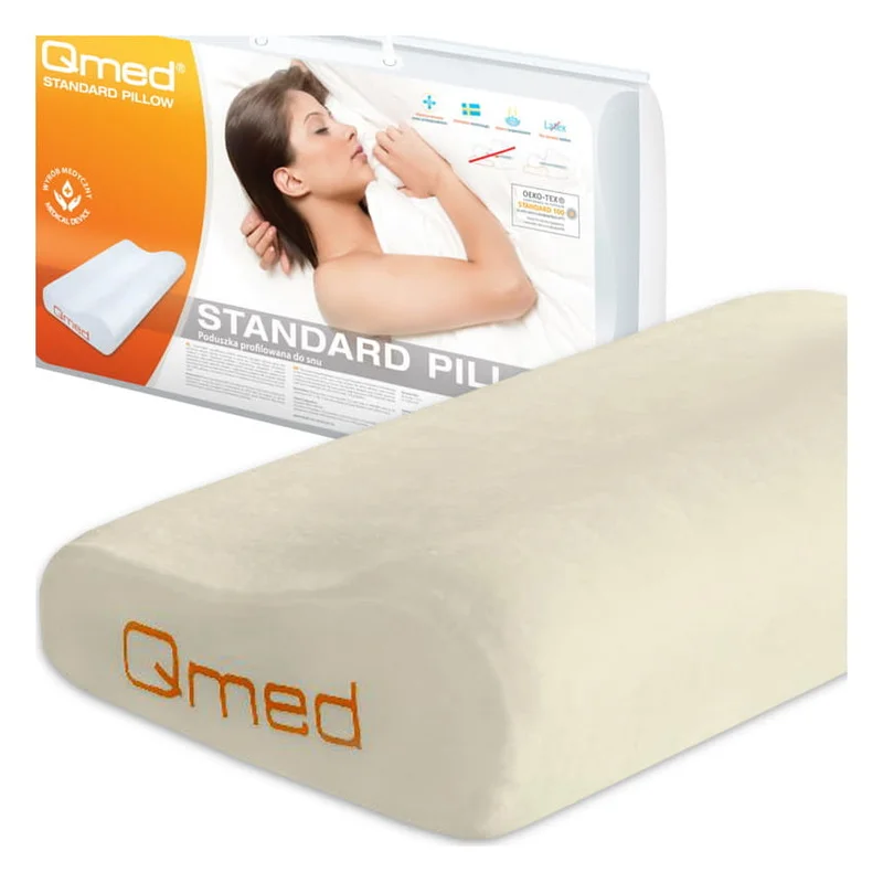 Poduszka profilowana ortopedyczna do snu STANDARD PILLOW – Pianka memory - Zdrowy kręgosłup - Qmed
