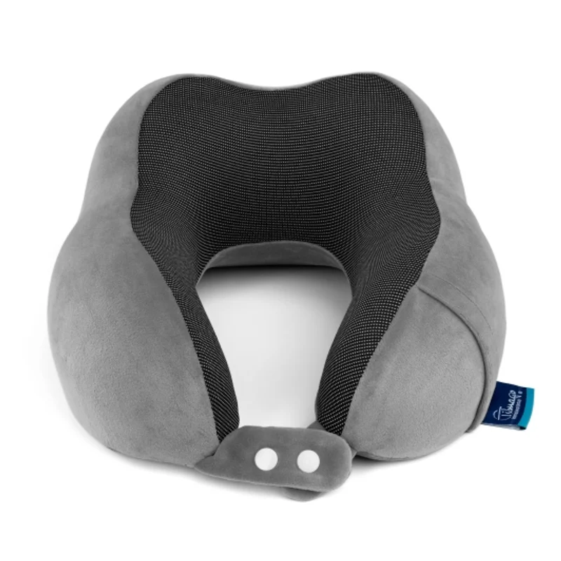 Poduszka turystyczna ortopedyczna TRAVEL TIM z pianki Memory Foam - Kieszonka na telefon - Wygodna i komfort - Timago